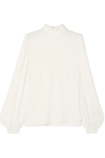 Shop Giambattista Valli Crepe Blouse In Ivory