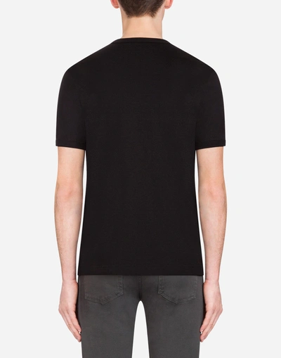 Shop Dolce & Gabbana Cotton T-shirt With Patches In Black