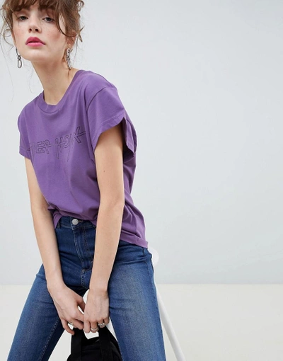 Cheap Monday Hacker Font Screen T-shirt-purple In Purple