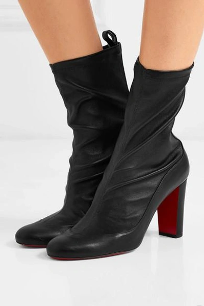 Shop Christian Louboutin Gena 85 Leather Boots In Black