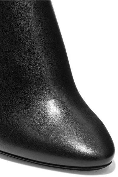 Shop Saint Laurent Joplin Leather Ankle Boots In Black