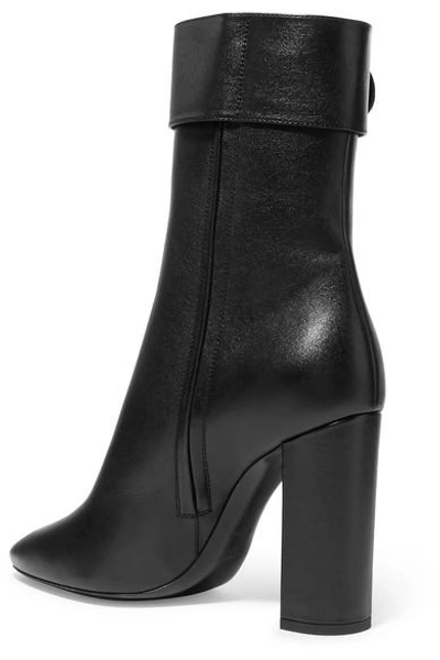 Shop Saint Laurent Joplin Leather Ankle Boots In Black