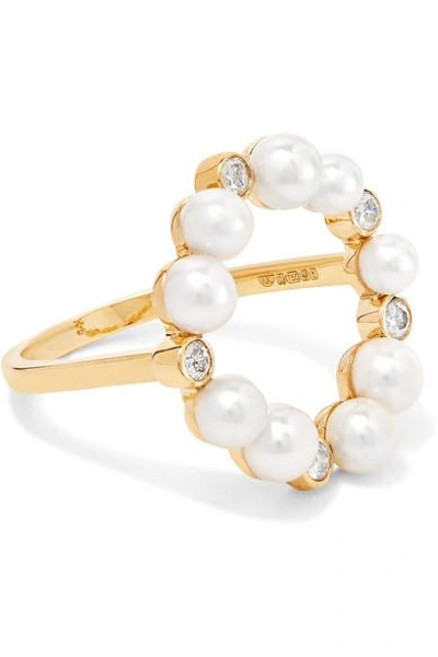 Shop Anissa Kermiche Rond De Perle 18-karat Gold, Diamond And Pearl Ring