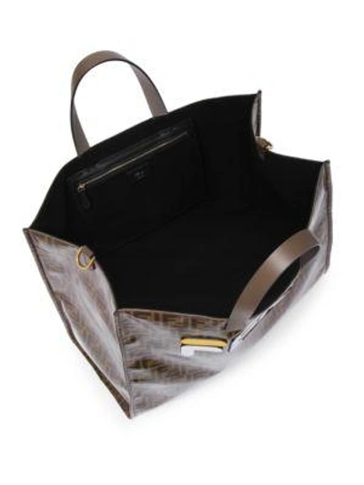 Shop Fendi Mania Shopper Bag In Brown