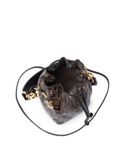 Shop Fendi Mini Mon Tresor Leather Bucket Bag In Multi