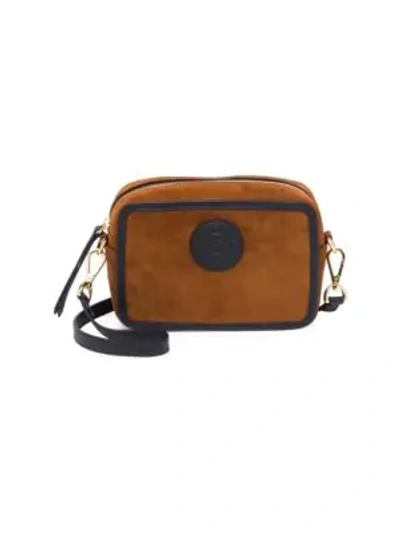 Shop Fendi Women's Mini Suede Camera Bag In Tan
