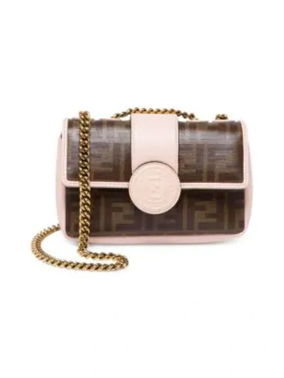 Shop Fendi Mini Double F Shoulder Bag In Plaster