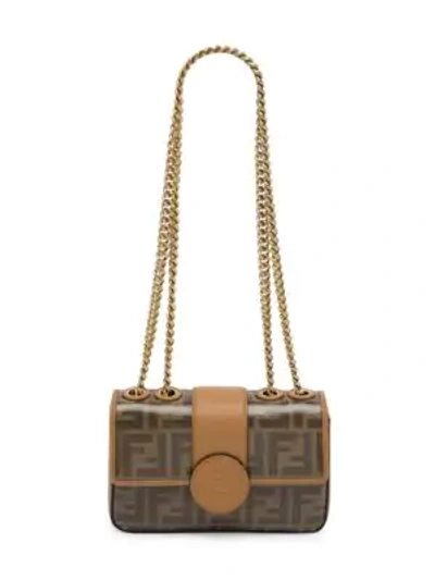 Shop Fendi Mini Double F Shoulder Bag In Plaster