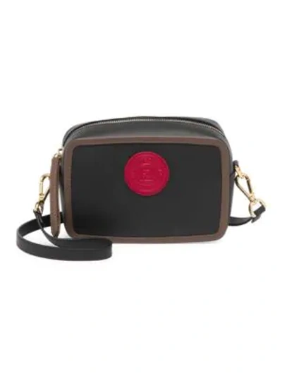 Shop Fendi Mini Leather Camera Bag In Black