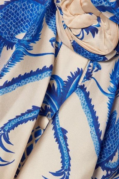 Shop Gucci Ruffled Printed Silk-satin Twill Maxi Dress