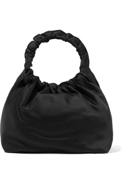 Shop The Row Double Circle Small Satin Tote In Black