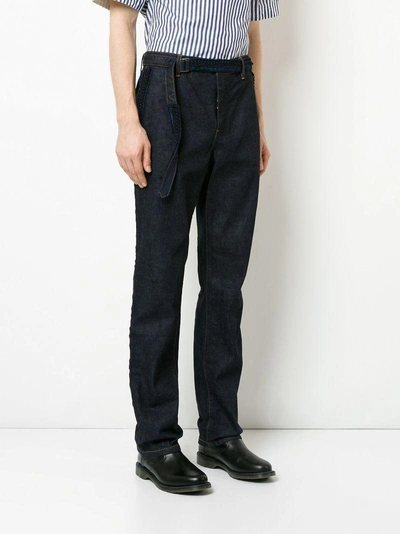 Shop Sacai Belted Jeans