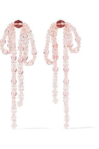 Shop Ben-amun Beaded Silver-tone Earrings In Pastel Pink