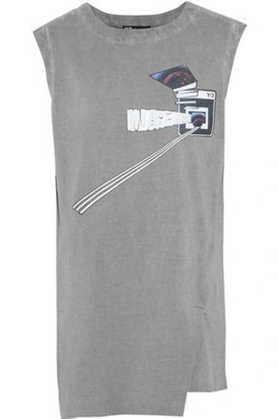 Shop Y-3 Woman + Adidas X Planet Printed Cotton-jersey Tank Gray