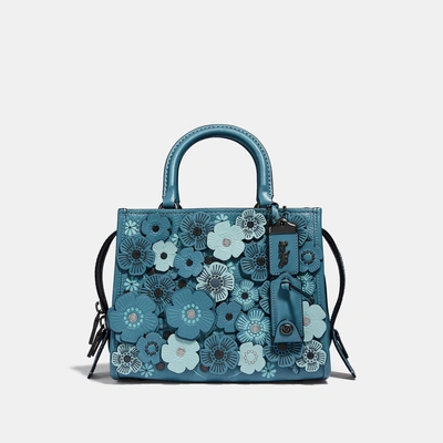 Shop Coach Rogue 25 With Tea Rose In Chambray/black Copper