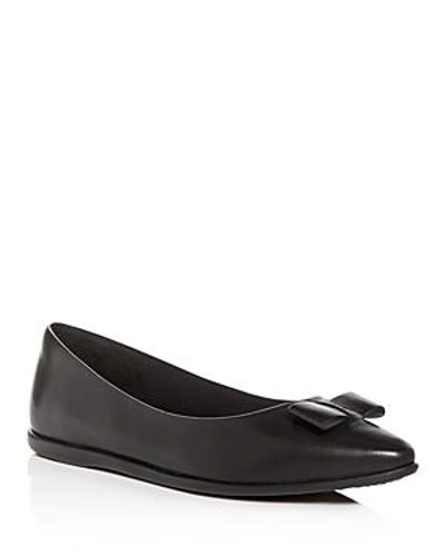 Shop Cole Haan Women's 3.zerogrand Leather Pointed Toe Ballet Flats In Black