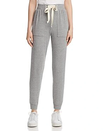 Shop Splendid Lace-up Jogger Pants In Heather Gray