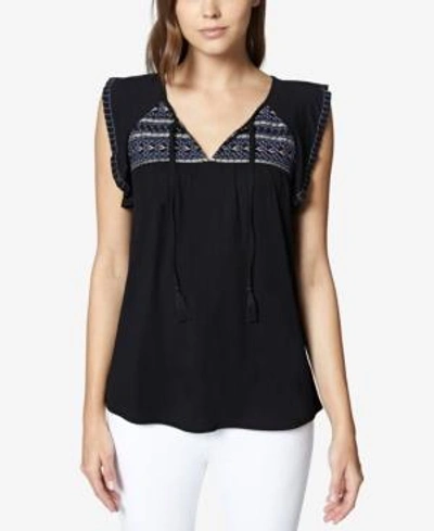 Shop Sanctuary Wild Belle Embroidered Top In Black