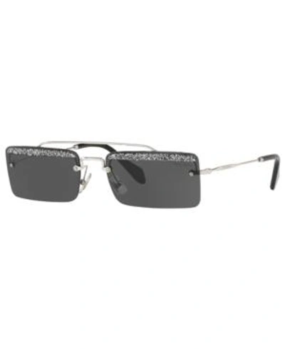 Shop Miu Miu Sunglasses, Mu 59ts 58 In Silver / Grey
