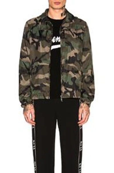 Shop Valentino Windbreaker In Abstract,green In Army Camo