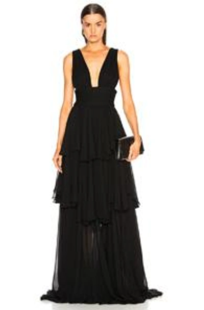 Shop Caroline Constas Paros Maxi Dress In Black
