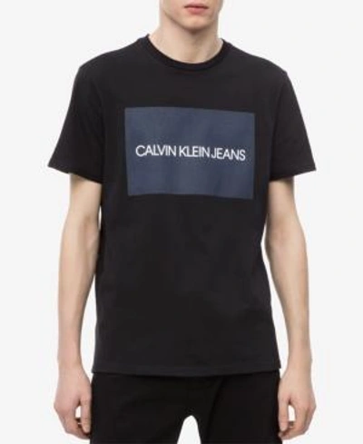 Shop Calvin Klein Jeans Est.1978 Men's Logo-print T-shirt In Black
