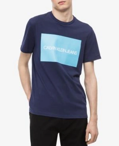 Shop Calvin Klein Jeans Est.1978 Men's Logo-print T-shirt In Peacoat