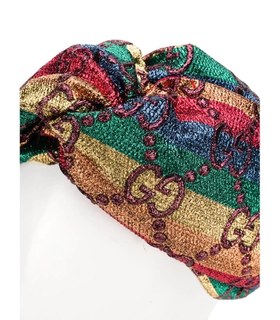 Gucci Gg Rainbow Stripe Lurex Headband In Multicolour | ModeSens