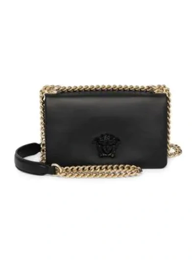 Shop Versace Palazzo Chain Crossbody Bag In Black