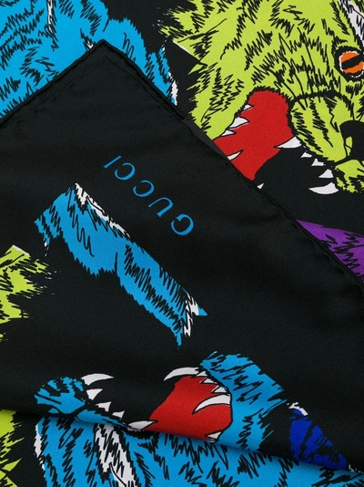 Shop Gucci Angry Cat Scarf - Black