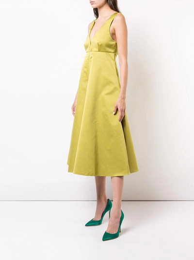 Shop Rochas Long Flared Dress - Green