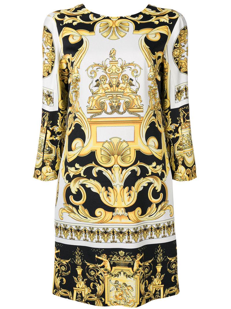 versace baroque print dress