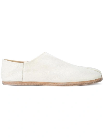 Shop Maison Margiela Tabi Collapsible-heel Loafers - White