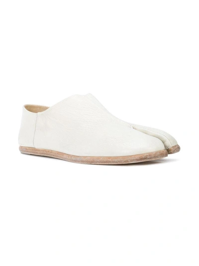 Shop Maison Margiela Tabi Collapsible-heel Loafers - White