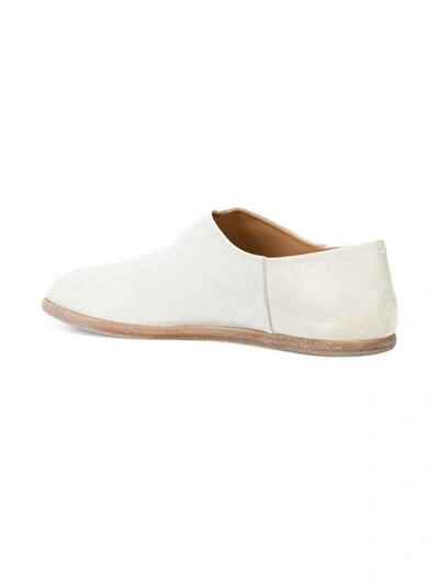 Shop Maison Margiela Tabi Collapsible-heel Loafers - White