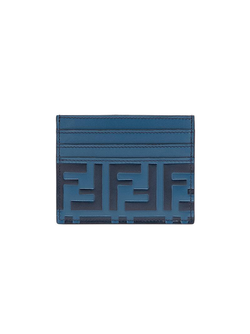 fendi card holder blue