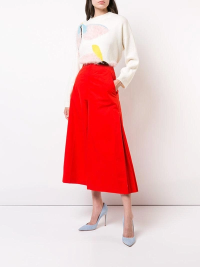 Shop Delpozo High-waisted Skirt - Red
