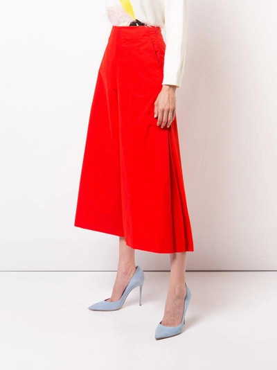 Shop Delpozo High-waisted Skirt - Red