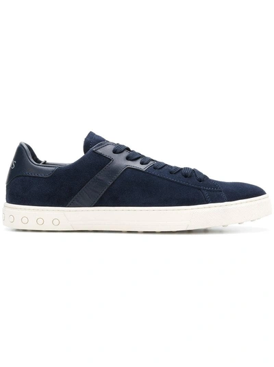 Shop Tod's Suede Lace Up Sneaker - Blue