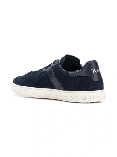 Shop Tod's Suede Lace Up Sneaker - Blue