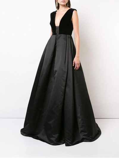 Shop Alex Perry Flared Formal Gown - Black