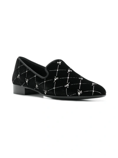 Shop Giuseppe Zanotti Design Jean-pierre All Over Loafers - Black