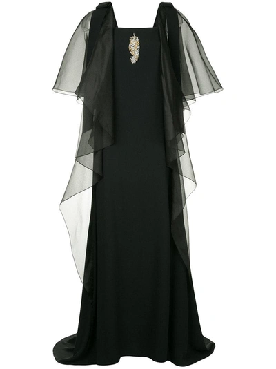 Shop Ingie Paris Bead-embellished Gown - Black