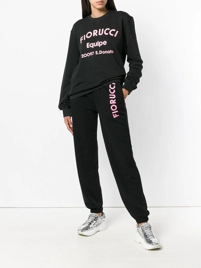 Shop Fiorucci Logo Print Track Trousers In Black