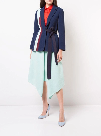 Shop Delpozo Asymmetric Midi Skirt - Blue