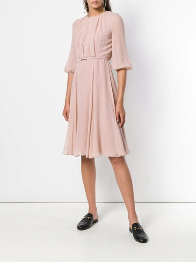 Shop Max Mara Studio Draped Belted Midi Dress - Pink