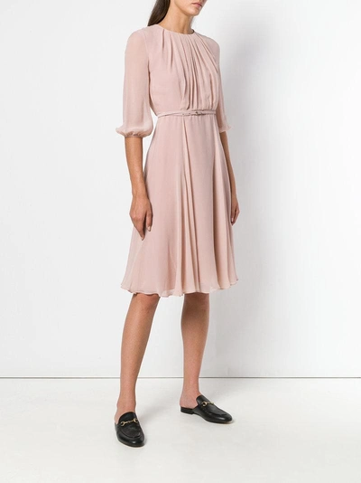 Shop Max Mara Studio Draped Belted Midi Dress - Pink