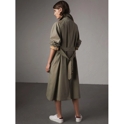 Shop Burberry The Brighton – Extra-long Car Coat In Chalk Green