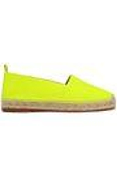 Shop Anya Hindmarch Perforated Leather Espadrilles In Bright Yellow