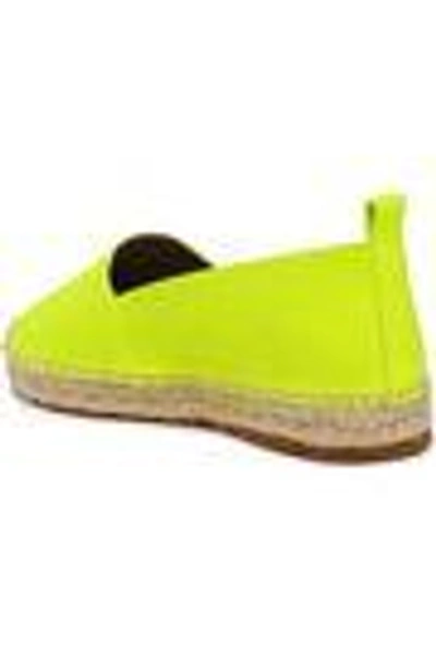 Shop Anya Hindmarch Perforated Leather Espadrilles In Bright Yellow